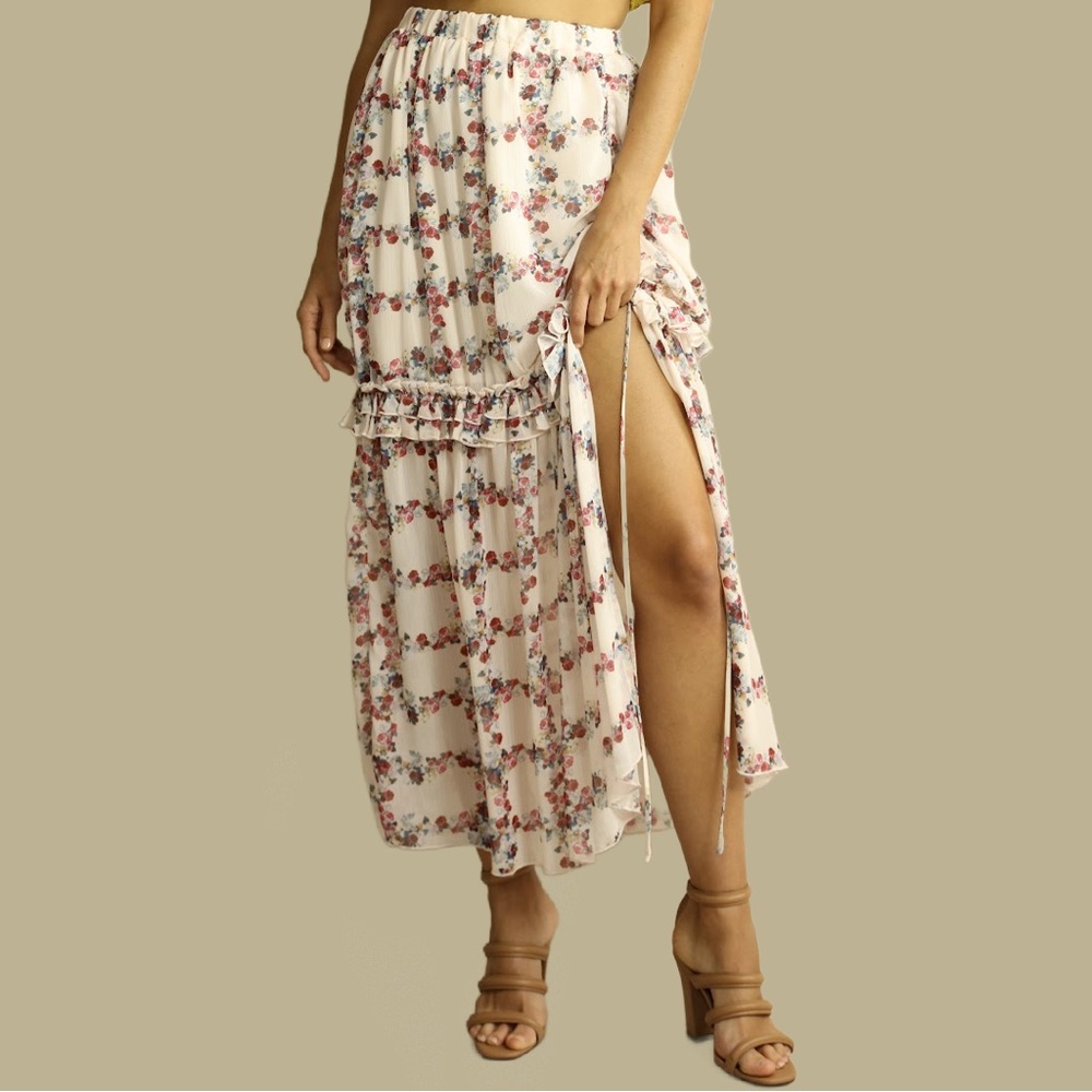 83. Endless Rose Drawstring Slit Maxi Skirt